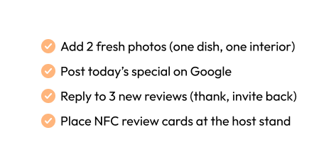 Weekly checklist